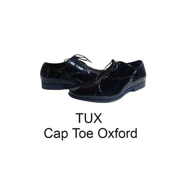 Florsheim Tux Cap Toe Formal Oxford Shoes Patent Leather Black New 12 3E - Picture 1 of 13